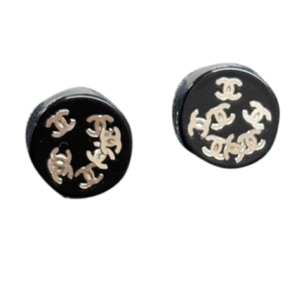 Authentic Chanel Black Stud Earrings
